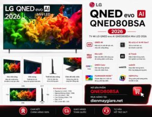 Smart Tivi LG QNED AI 4K 43 inch 43QNED80BSA