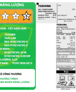 Điều hòa Toshiba RAS-H10Z1KCVG-V | 9000BTU 1 chiều inverter 5 May Lanh Toshiba Inverter 1 Hp Ras H10z1kcvg V9 1