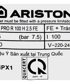 Bình nóng lạnh Ariston PRO R 100 H | 100L ngang 8 Bình nóng lạnh Ariston PRO R 100 H - hình số 8