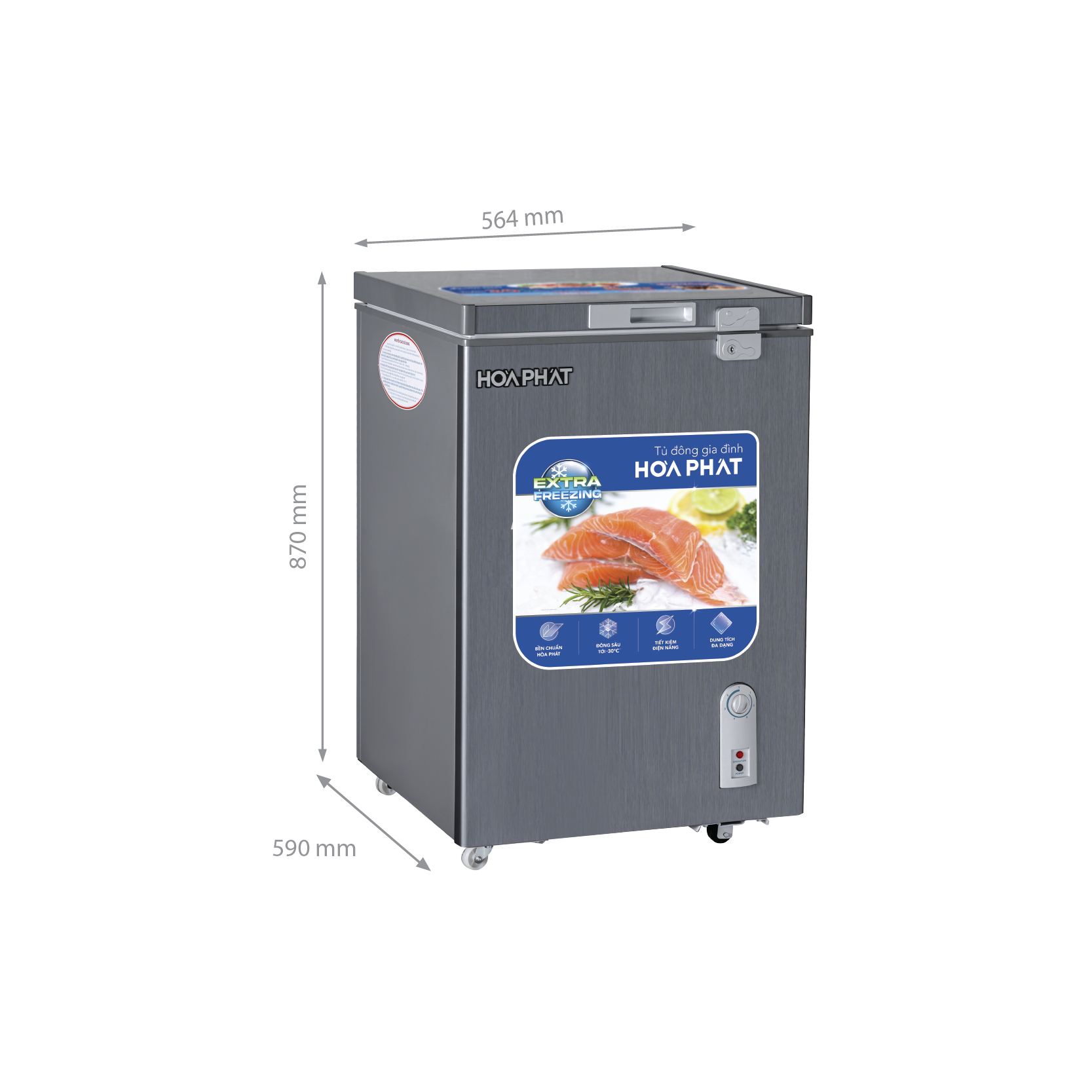 Tủ đông Hòa Phát HPF AD6107G | 107L 1 ngăn 1 cánh 7 Tủ đông Hòa Phát HPF AD6107G - hình số 7