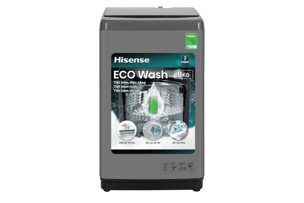 Máy giặt Hisense WTZQ8012UT | 8kg cửa trên 1 Máy giặt Hisense WTZQ8012UT | 8kg cửa trên