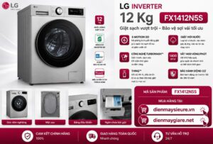 Máy Giặt LG Inverter 12 Kg FX1412N5S Lồng Ngang