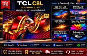 Google Tivi TCL SQD-Mini LED 4K 65 inch 65C8L