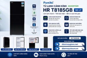Tủ Lạnh Cánh Kính Funiki Inverter HR T8185GB 185 Lít