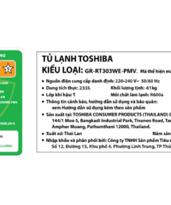 Tủ lạnh Toshiba GR-RT303WE-PMV(52) | 233L 2 cánh inverter 4 GR-RT303WE-PMV(52)