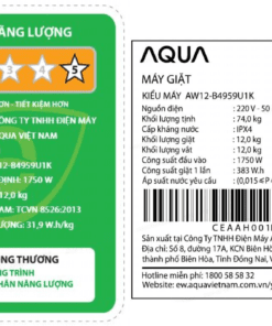 Máy giặt Aqua AW12-B4959U1K(B) | 12kg cửa ngang inverter 6 -