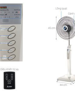 Quạt đứng Mitsubishi LV16-RA SF-GY | Xám Nhạt 2 Quạt đứng Mitsubishi LV16-RA SF-GY