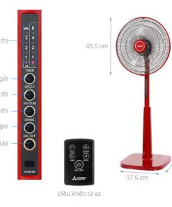 Quạt đứng Mitsubishi LV16S-RA CY-RD | Màu đỏ 3 Quạt đứng Mitsubishi LV16S-RA CY-RD