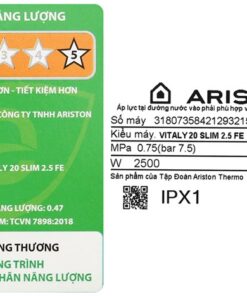 Bình nóng lạnh Ariston VITALY 20 SLIM 2.5FE | 20L ngang 7 Bình nóng lạnh Ariston VITALY 20 SLIM 2.5FE - hình số 7