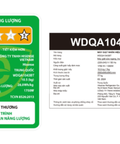 Máy giặt sấy Hisense WDQA1043BT | 10.5kg cửa ngang inverter 6 Máy giặt sấy Hisense WDQA1043BT - hình số 6