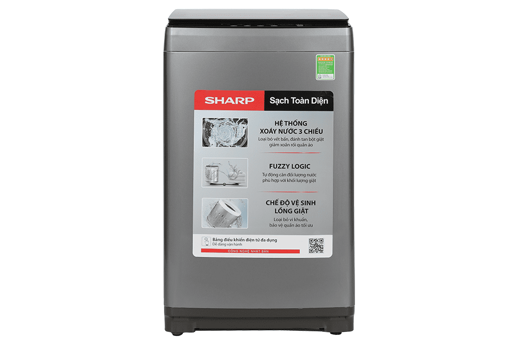 Máy giặt Sharp ES-W10NV-GY | 10kg cửa trên 1 Máy giặt Sharp ES-W10NV-GY | 10kg cửa trên