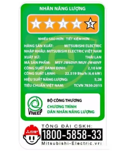 Điều hòa Mitsubishi MSY/MUY-JW60VF | 24000BTU 1 chiều inverter 5 Điều hòa Mitsubishi MSY/MUY-JW60VF - hình số 5