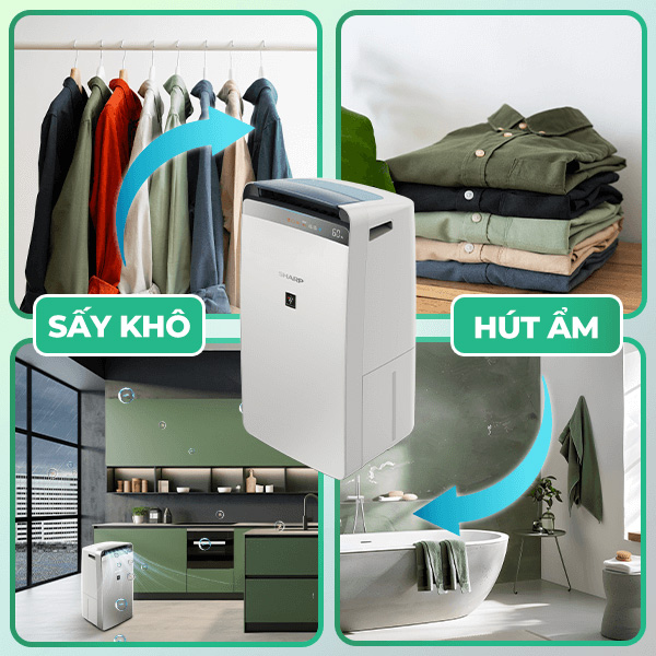 Máy lọc không khí hút ẩm Sharp