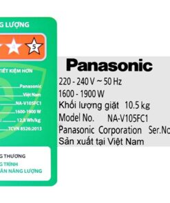 Máy giặt sấy Panasonic NA-V105FC1LV | 10.5kg cửa ngang inverter 9 Máy giặt sấy Panasonic NA-V105FC1LV - hình số 9