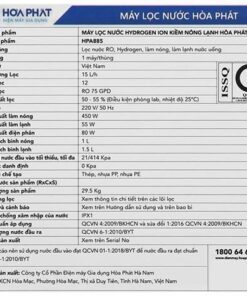 Máy lọc nước Hòa Phát HPA885 | 15L 6 Máy lọc nước Hòa Phát HPA885 - hình số 7