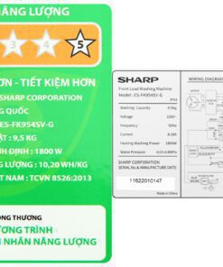 Máy giặt Sharp ES-FK954SV-G | 9.5kg cửa ngang inverter 3 Sharp Inverter Es Fk954sv G 5