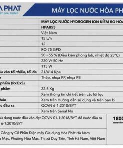 Máy lọc nước Hòa Phát HPA855 | 15L 7 Máy lọc nước Hòa Phát HPA855 - hình số 7