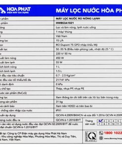 Máy lọc nước Hòa Phát HWBS3A | 15L 8 Máy lọc nước Hòa Phát HWBS3A - hình số 8