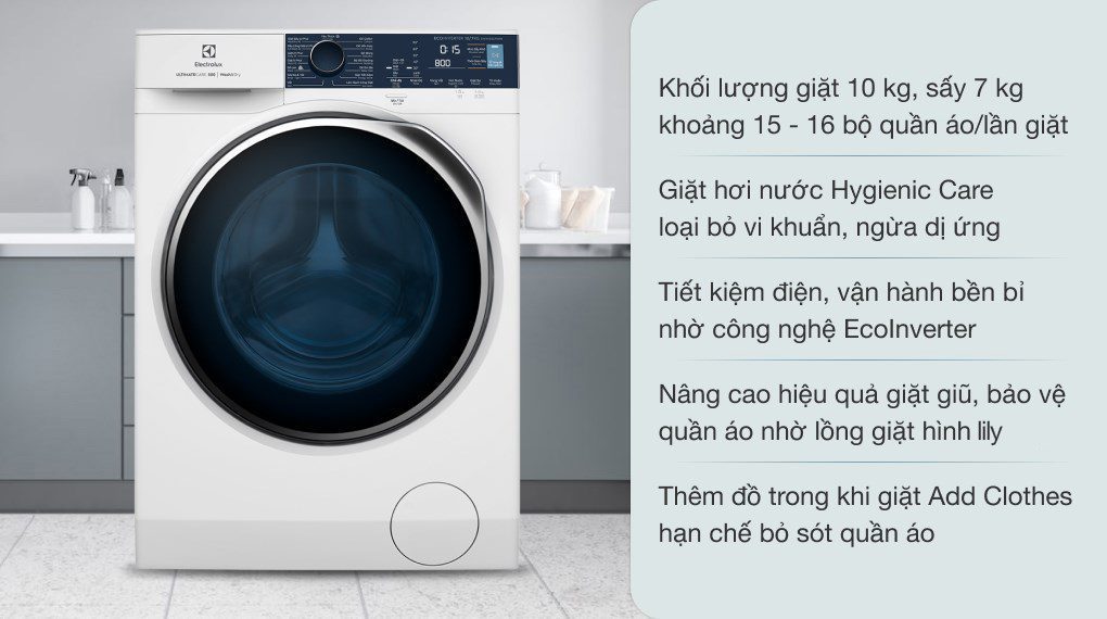 Máy giặt sấy Electrolux Inverter 10 kg EWW1024P5WB - giá tốt