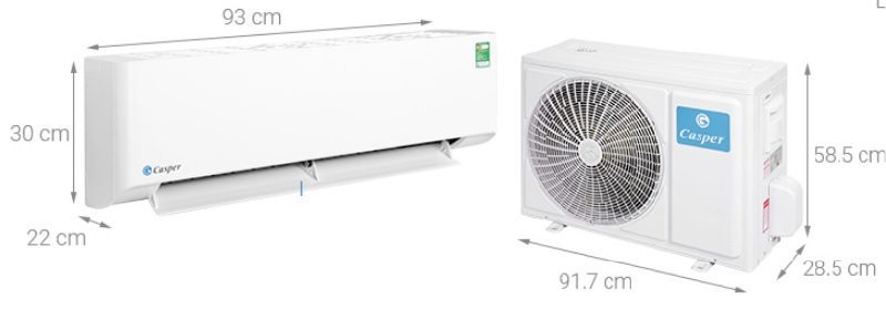 Kích thước điều hòa Casper 18000BTU LC-18FS32