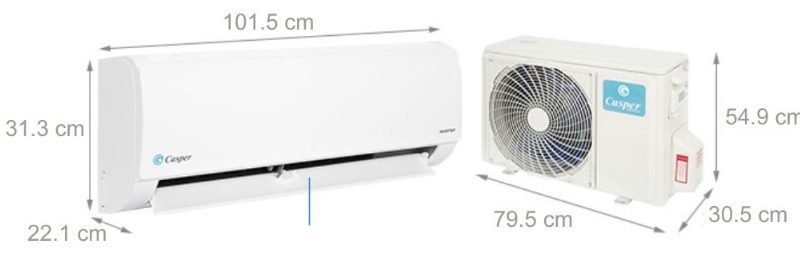 Kích thước điều hòa Casper 18000BTU MC-18IS33