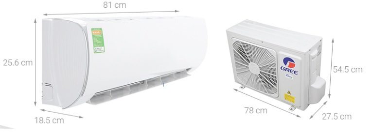 Kích thước đều hòa Gree 12000BTU GWC12FB-K6D9A1W