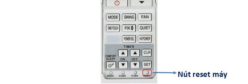  Nút reset trên máy lạnh Toshiba chính hãng