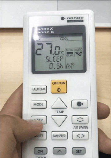 Vị trí nút Sleeep trên điều hòa Panasonic