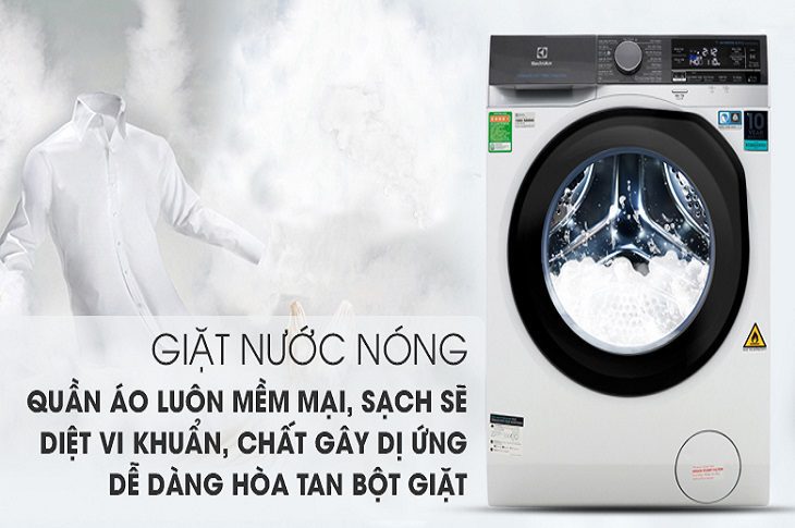 Chế độ giặt nước nóng của máy giặt sấy Electrolux Inverter 10 kg EWW1042AEWA