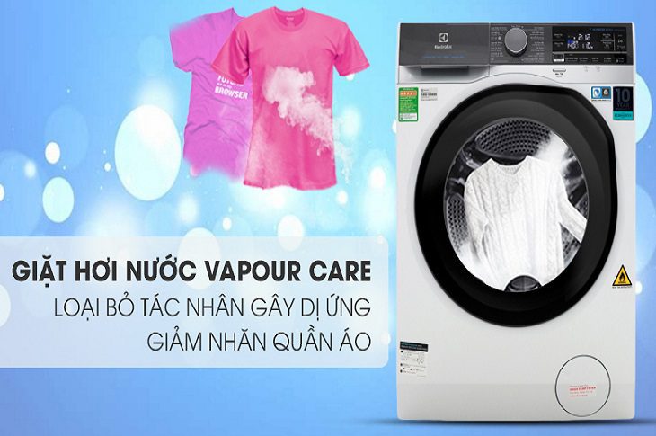 Công nghệ giặt hơi nước Vapour Care diệt vi khuẩn
