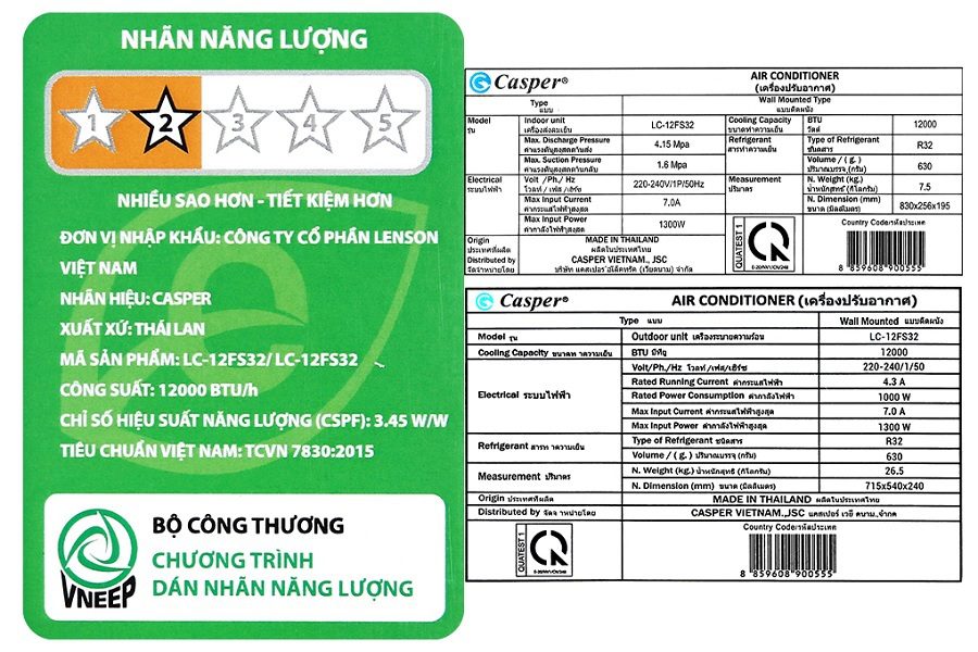 c2-jpg Công suất tiêu thụ của điều hòa Casper 12000BTU
