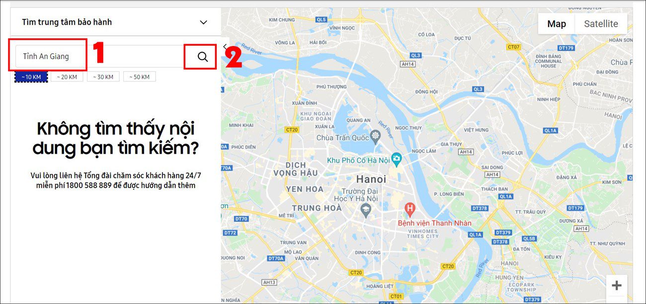 Cách tìm kiếm trung tâm bảo hành Samsung chính hãng