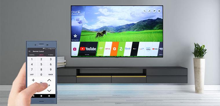 Điều khiển TV LG 75UQ8000PSC bằng ứng dụng LG TV Plus trên điện thoại