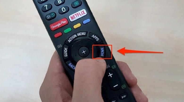 ấn phím home trên remote