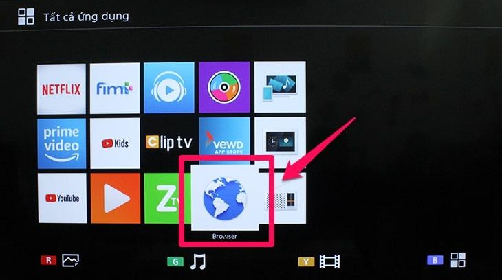 kết nối chuột bàn phím với Smart tivi Sony vào trình duyệt web