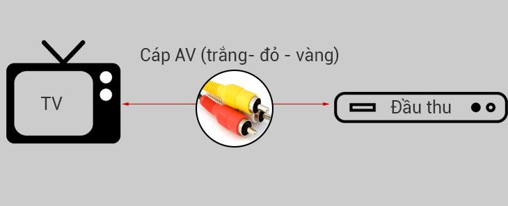 Lưu ý cắm đúng màu sắc cáp AV