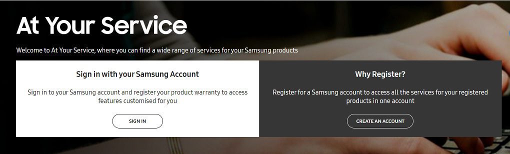 Đăng ký bảo hành điện tử Samsung