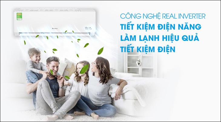 Máy lạnh Gree Inverter 1.5 HP GWC12PB-K3D0P4 được tích hợp công nghệ Real Inverter giúp tiết kiệm điện hiệu quả