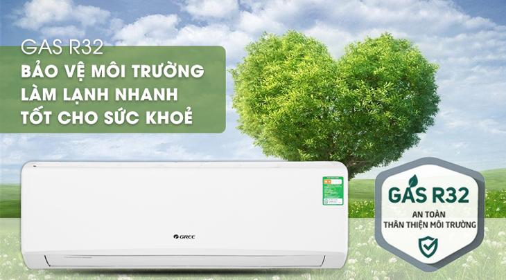 Máy lạnh Gree 2 HP GWC18KD-K6N0C4 sử dụng gas R-32 thân thiện với môi trường
