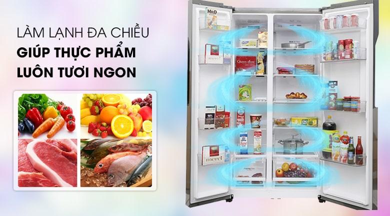 gr-b247jds-1 hệ thống làm lạnh đa chiều giúp thực phẩm luôn tươi ngon