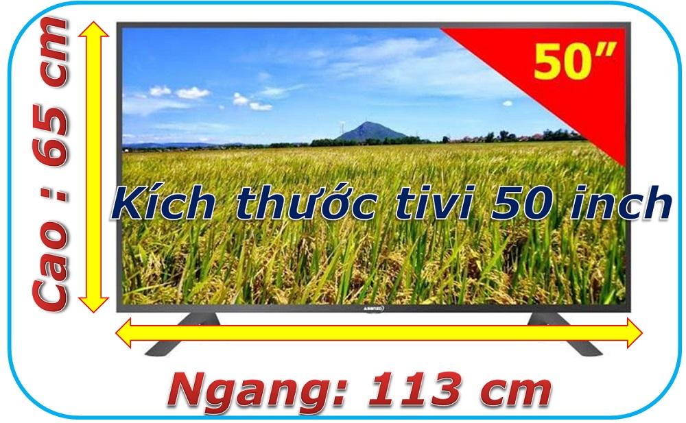 Kích thước tivi 50 icnh