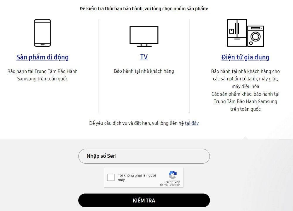 Kiểm tra thời hạn bảo hành điện tử