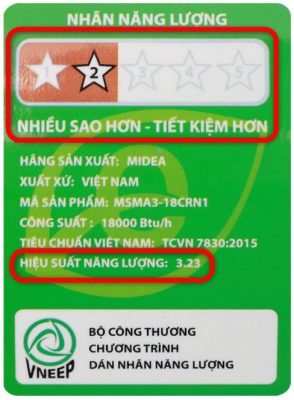 nhãn năng lượng điều hoà general
