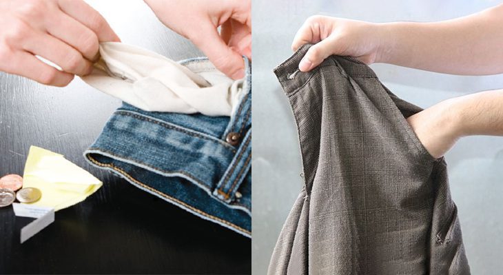 Kiểm tra các túi quần, áo