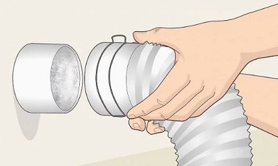 Tháo ống thông hơi của máy sấy