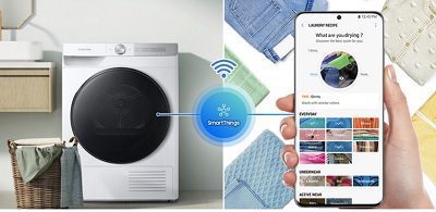 Kết nối điện thoại qua app SmartThings máy sấy Samsung