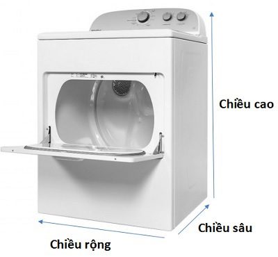 Kích thước máy sấy Whirlpool