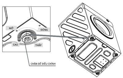 Điều chỉnh chân máy sấy Samsung cân bằng