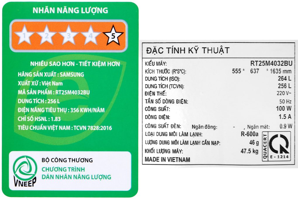 Tủ lạnh Samsung bao nhiêu W
