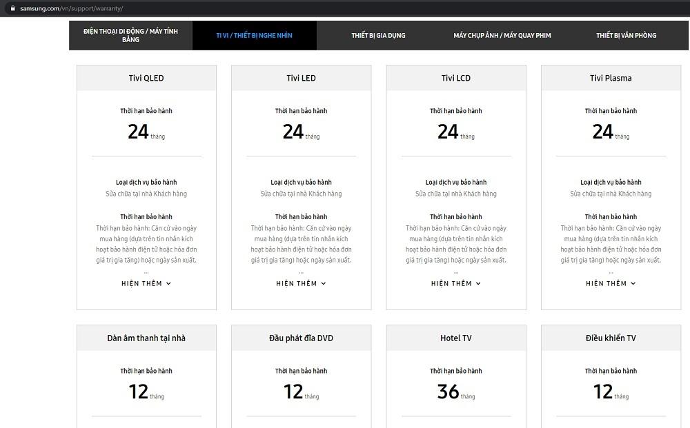 Tivi Samsung được bảo hành bao lâu ?